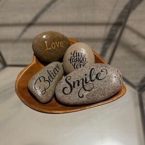 Home Basics Motivational Stone Set - Brown and Gray
